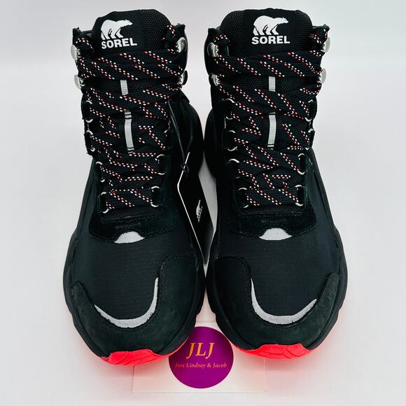 Sorel Women's Kinetic RNEGD Conquest WP Boots Black/Red NL4400-012 Size 5 - Picture 3 of 11